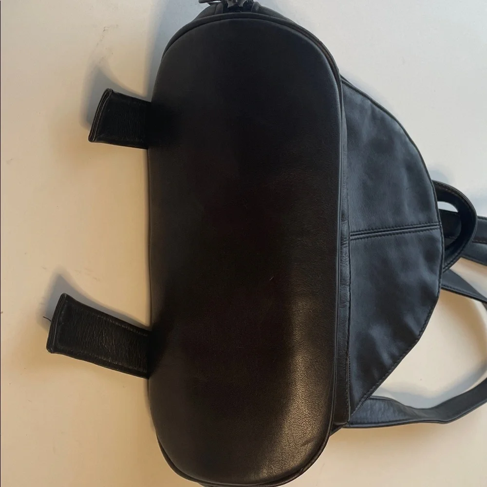 Tignanello Black Leather Backpack Purse
